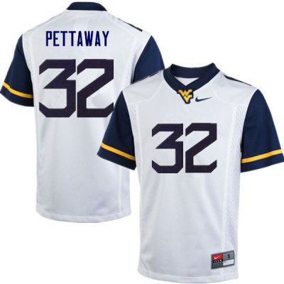 Men's West Virginia Mountaineers NCAA #32 Martell Pettaway White Authentic Nike Stitched College Football Jersey VO15X52HX